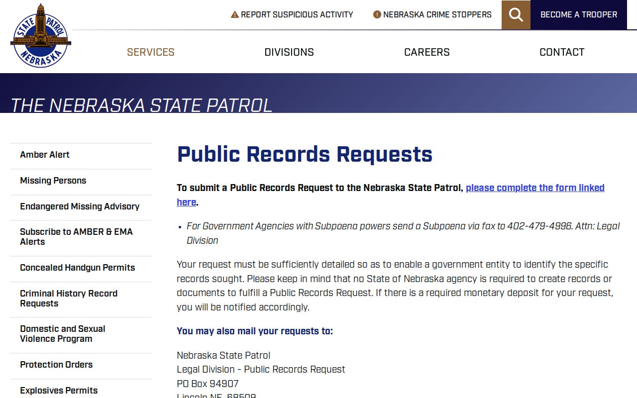 Burt County arrest report public records request channel