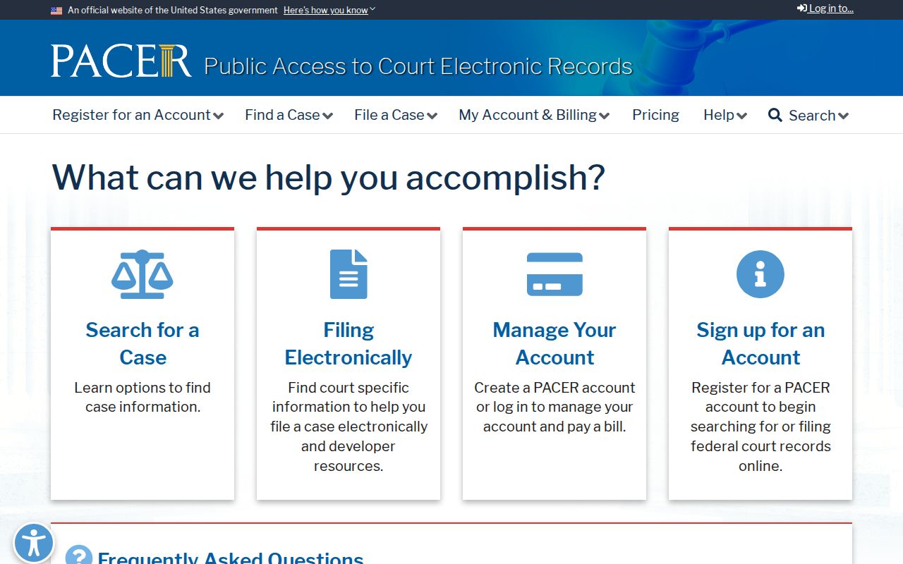 Federal criminal court case access for Burt County residents