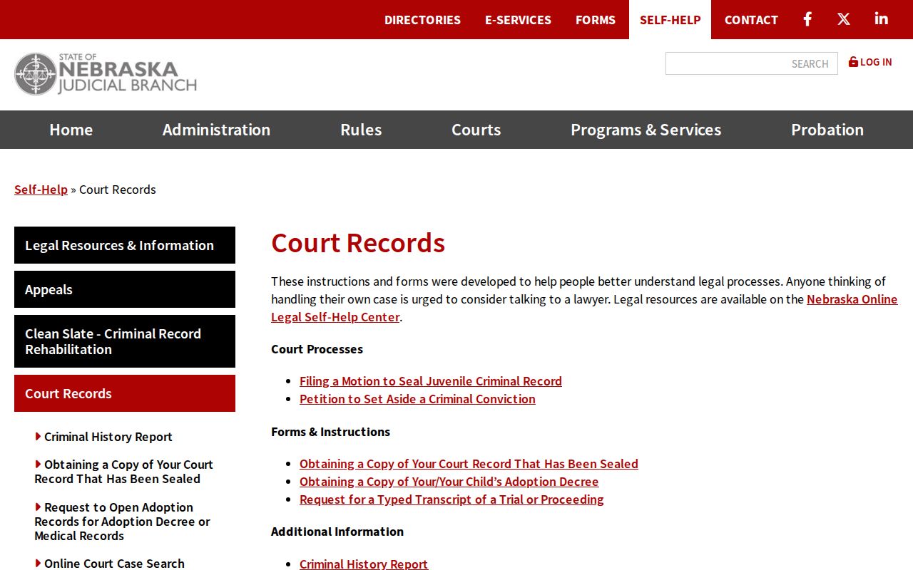 Burt County criminal case court record resources