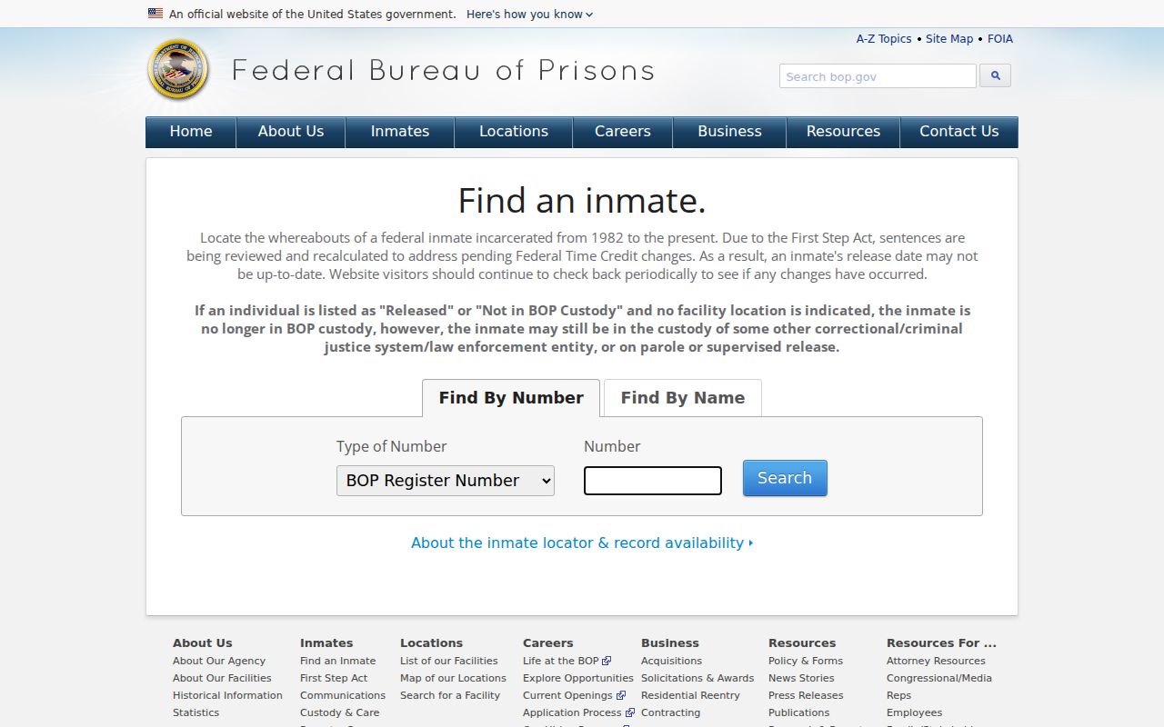 Oakland criminal records search with the federal inmate locator