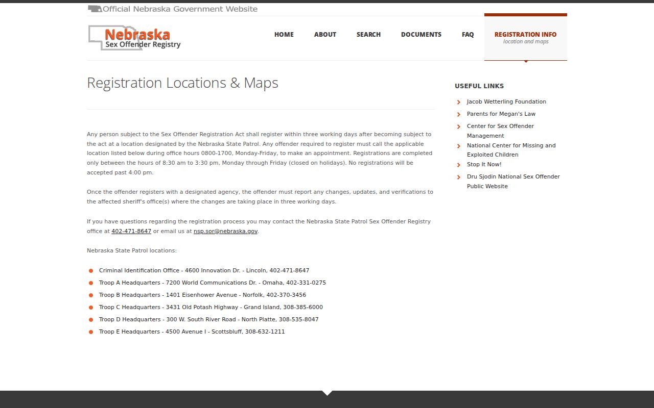 Burt County sex offender registration location information